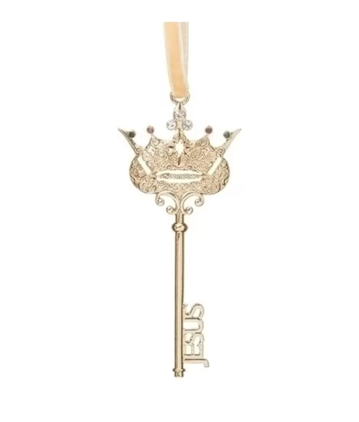 Boutique de Noël Religion*Ornament, Ornate Key With "Jesus " Wording