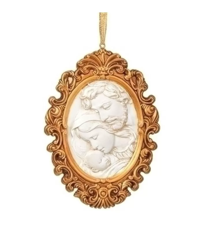 Boutique de Noël Religion*Ornament, Oval Cameo Style, With Holy Family