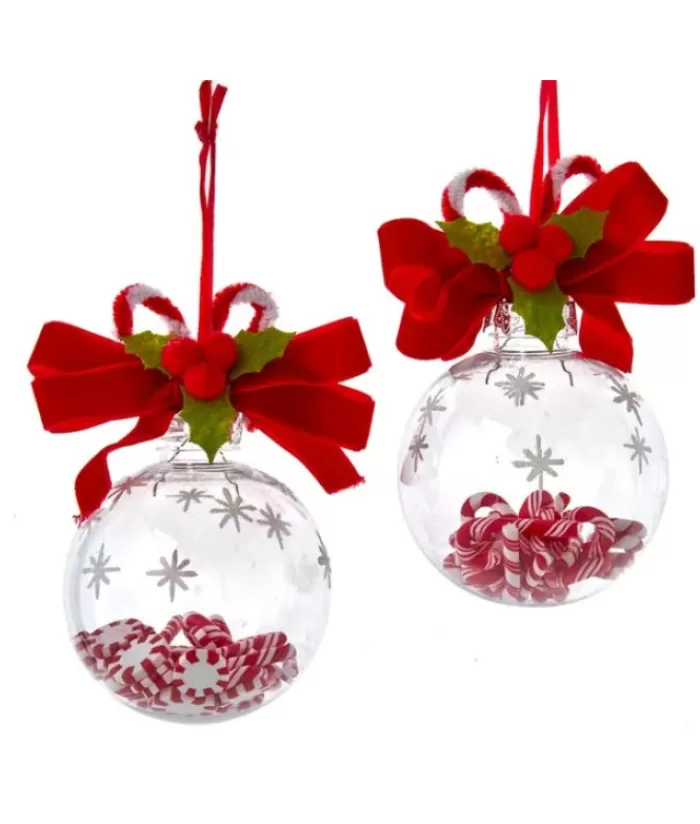 Fashion Ornament, Peppermint Glass Ball Gingerbread & Candy