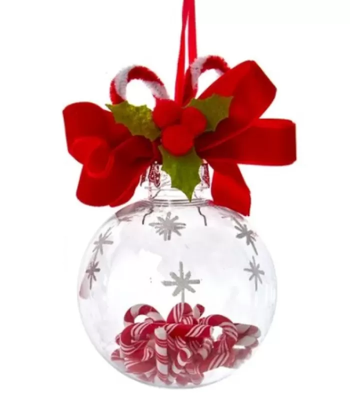 Fashion Ornament, Peppermint Glass Ball Gingerbread & Candy