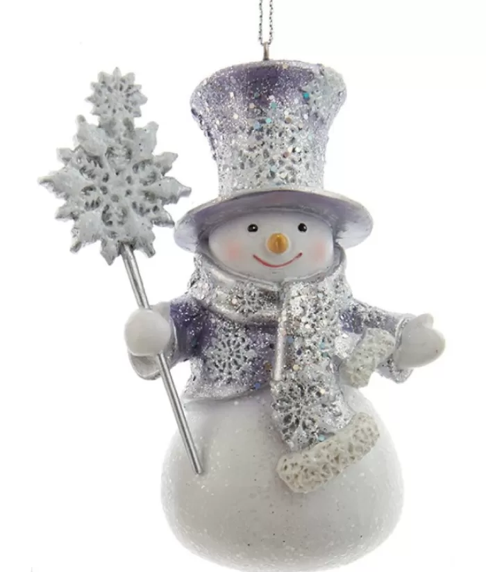 Boutique de Noël Winter Wonderland*Ornament, Periwinkle Snowman, Glittered