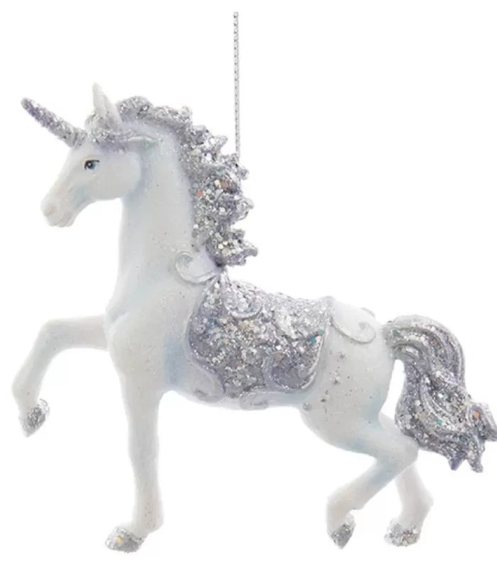 Boutique de Noël Winter Wonderland*Ornament, Periwinkle Unicorn, Glittering