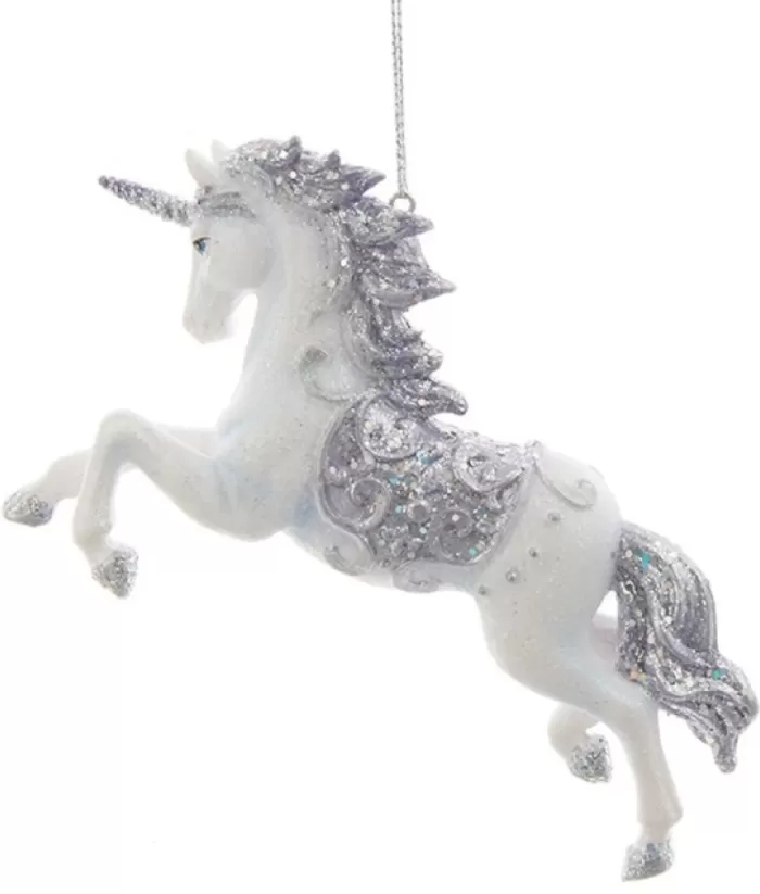 Boutique de Noël Winter Wonderland*Ornament, Periwinkle Unicorn, Glittering