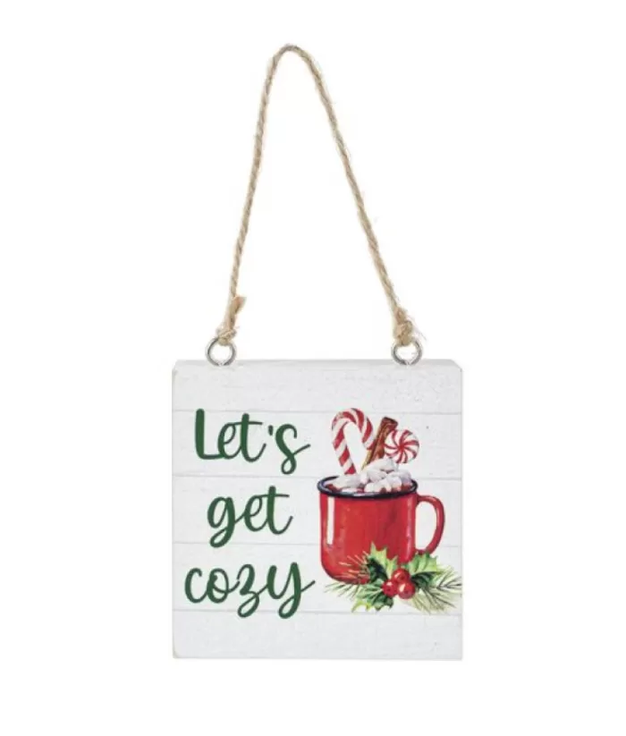 Boutique de Noël Family & Friends*Ornament, Plaque With Message "Let'S Get Cozy"