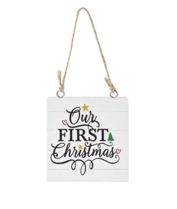 Sale Ornament, Plaque, With Message "Our First Christmas" First Christmas