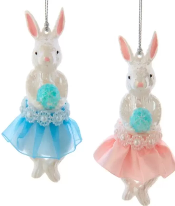 Hot Ornament, Rabbit In Blue Fabric Tutu. Animals