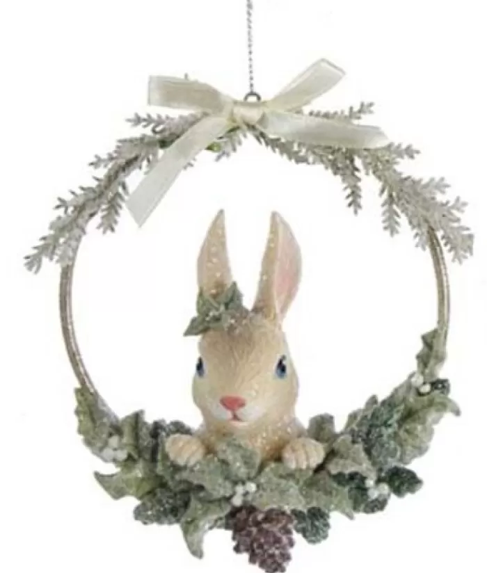 Best Sale Ornament, Rabbit In Wreath Sweet Sentiments