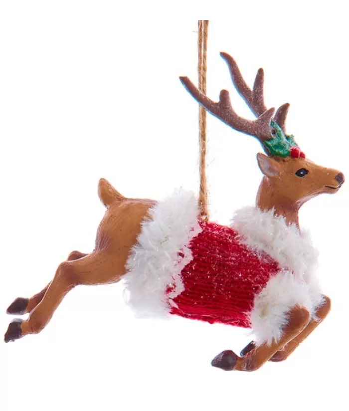 Best Sale Ornament, "Red Hat" Leaping Reindeer Red Hats