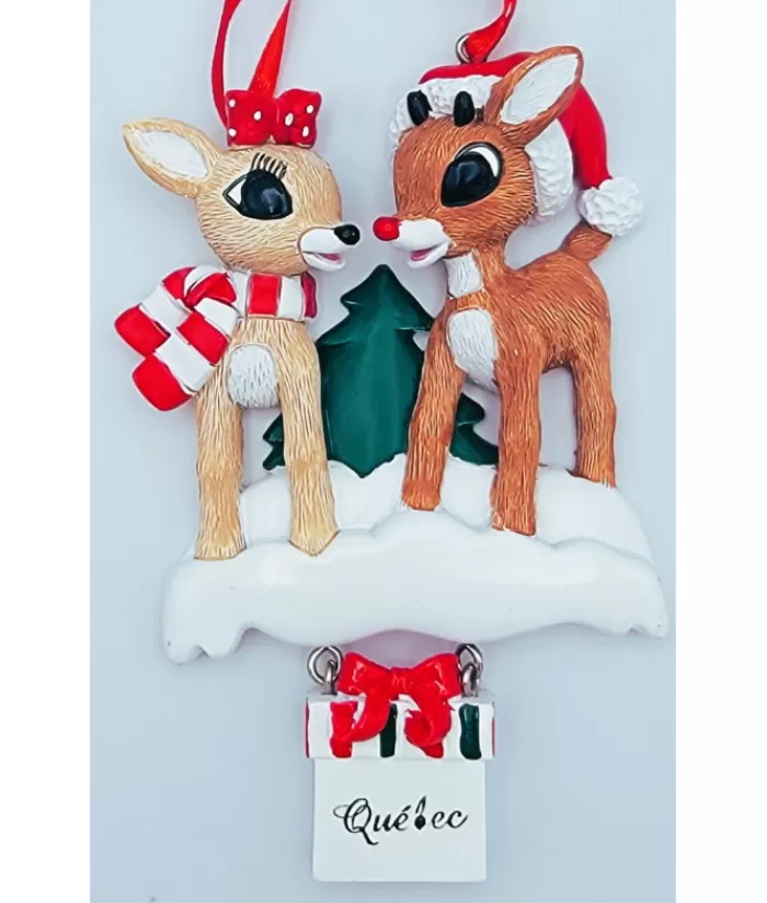 Discount Ornament, Rudolph And Clarice With Xmas Present Animals