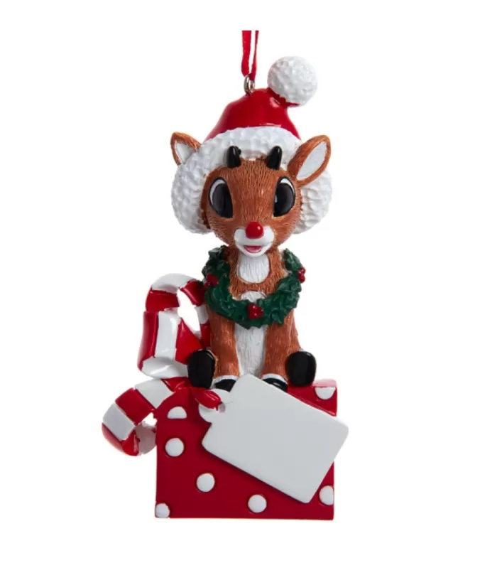 Boutique de Noël Enchanted Forest*Ornament, Rudolph With Xmas Gift