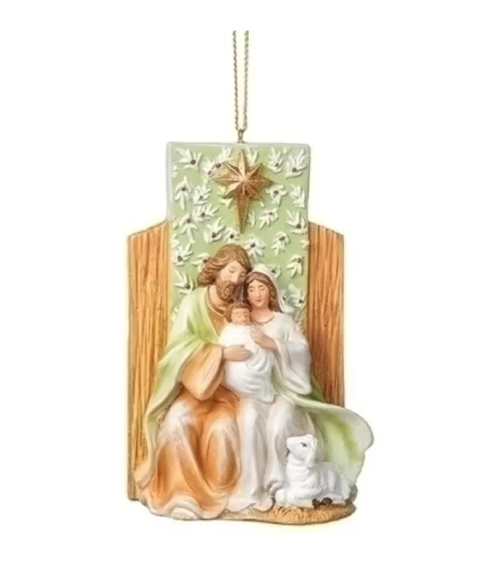 Boutique de Noël Rustic*Ornament, Rustic Style, The Holy Family With Sheep