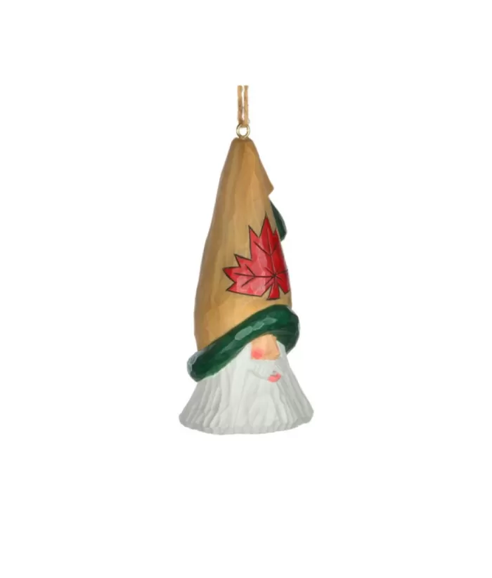 Boutique de Noël Rustic*Ornament, Santa Head With Maple Leaf Hat, Souvenir Of Canada.