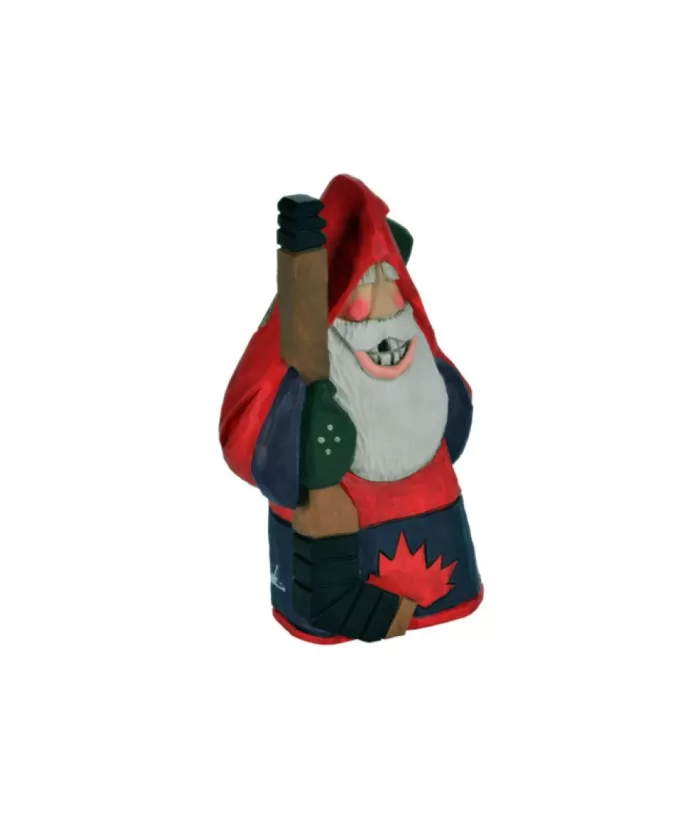 Boutique de Noël Rustic*Ornament, Santa The Hockey Player, Souvenir Of Canada.