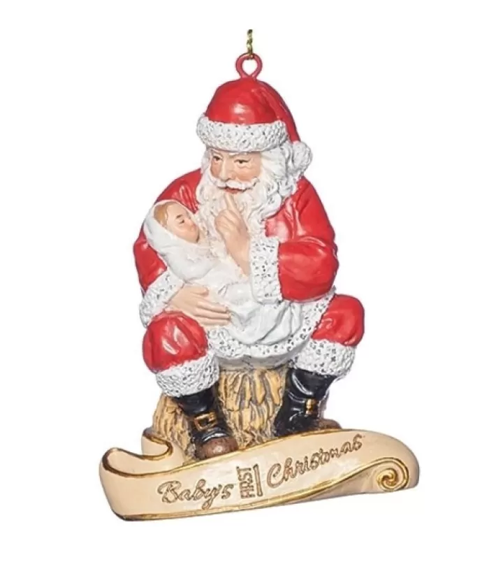 New Ornament, Santa With Infant Family & Friends