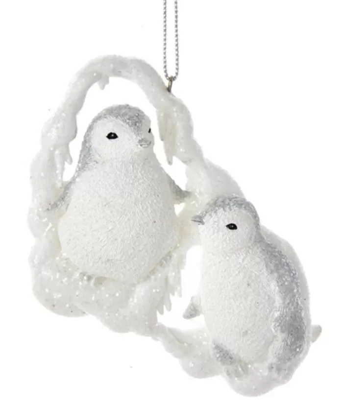 Boutique de Noël Birds & Owls*Ornament, Silver And White Penguins