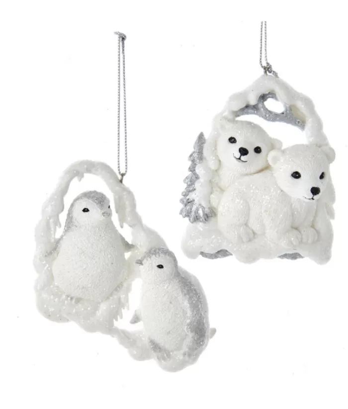 Boutique de Noël Birds & Owls*Ornament, Silver And White Penguins