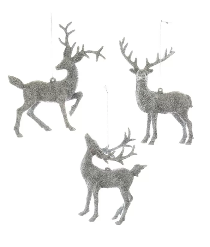 Best Ornament, Silver Frost/Glittered Stag Animals