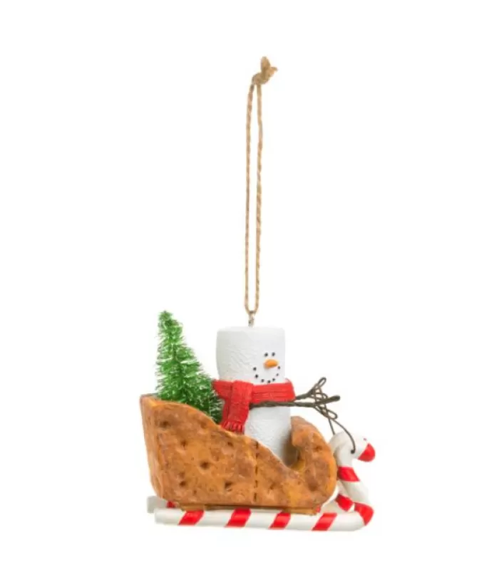 Cheap Ornament, S'Mores, Graham Cracker Sleigh Winter Pleasures