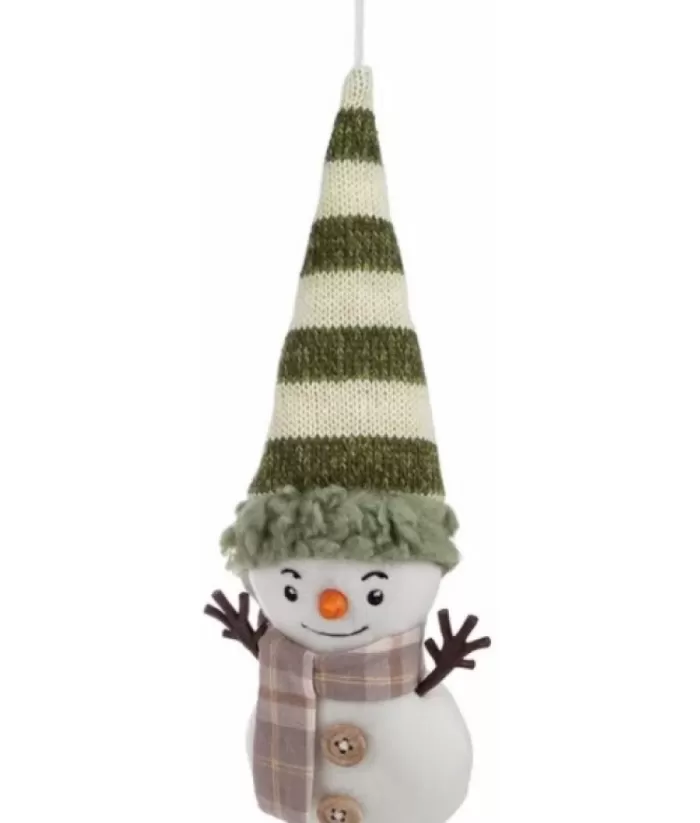 Boutique de Noël Enchanted Forest*Ornament, Snowman With Sage Scarf And Tall Toque