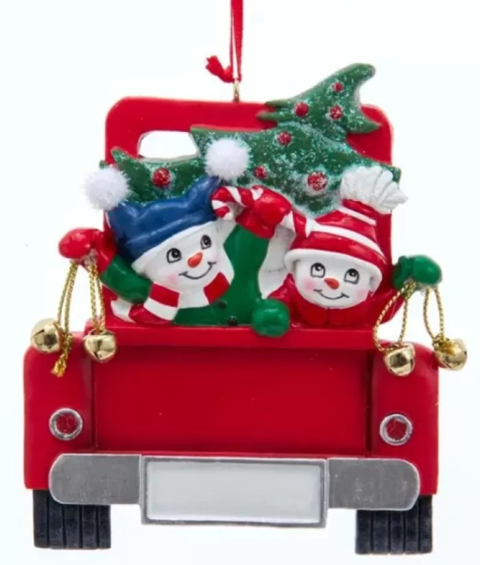 Boutique de Noël Farm House & Western*Ornament, Snowmen With Tree, Red Pickup Truck