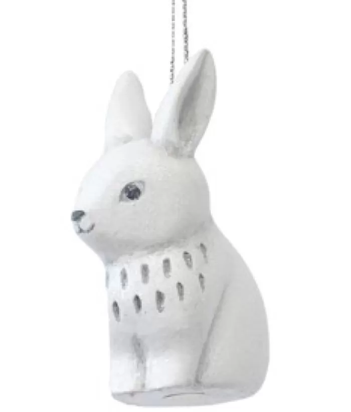 Boutique de Noël Enchanted Forest*Ornament, Snowy Bunny, Rustic Style