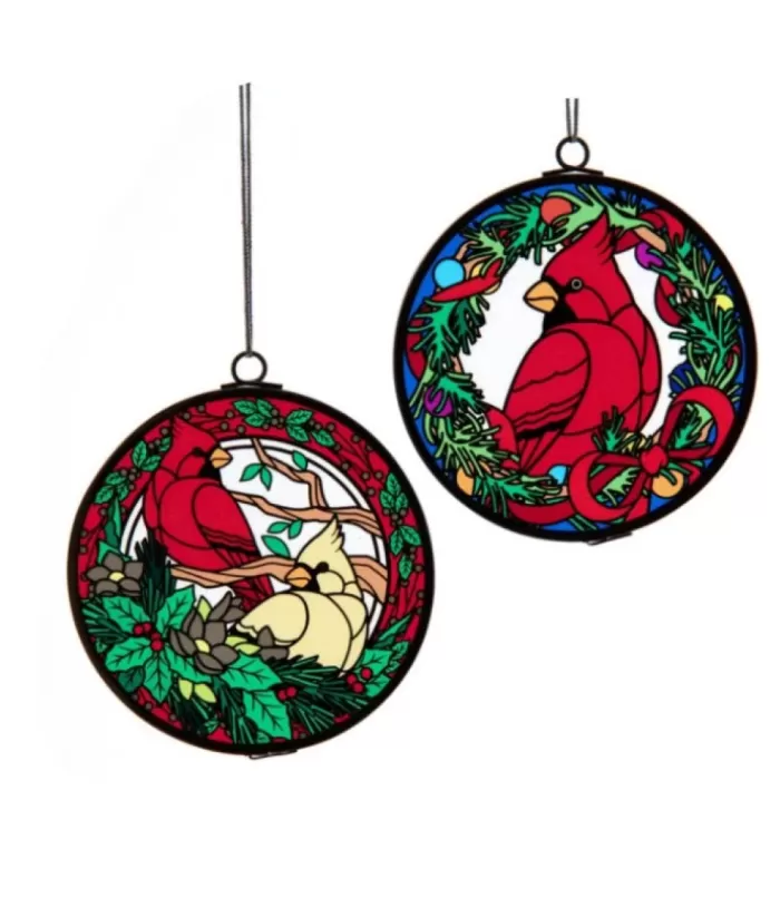 Boutique de Noël Birds & Owls*Ornament, Stained Glass, Cardinal