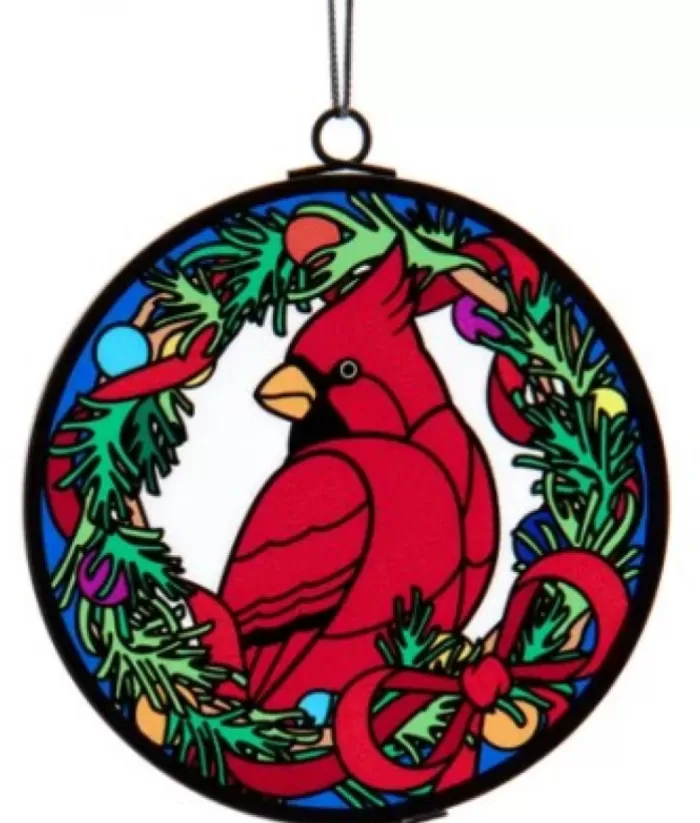 Boutique de Noël Enchanted Forest*Ornament, Stained Glass, Cardinal