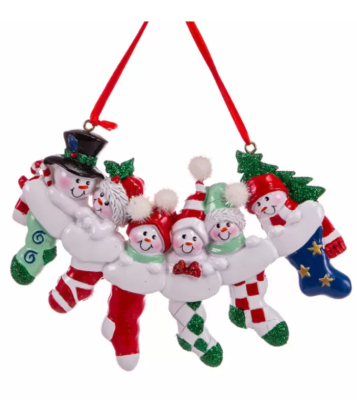 Best Sale Ornament, The Snowman Family, With Xmas Stockings Snowmen