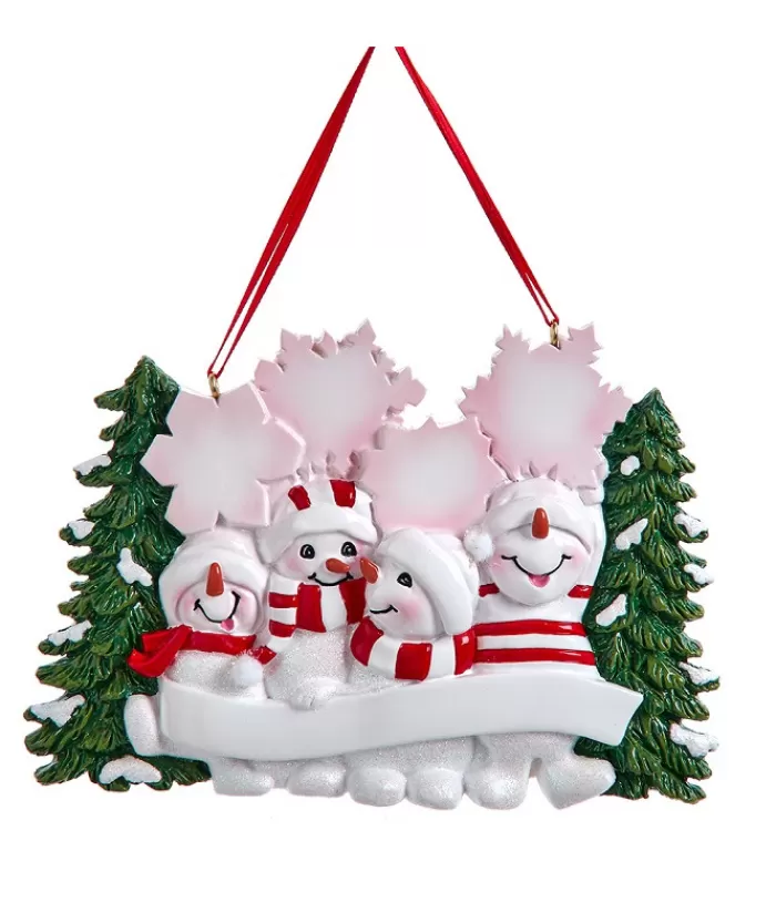 Store Ornament, The Snowman Family, With Xmas Tree Snowmen