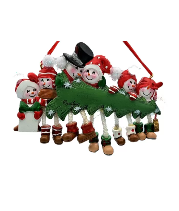 Shop Ornament, The Snowtree Family With Xmas Tree Snowmen