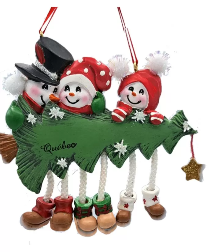 Boutique de Noël Santa'S Workshop*Ornament, The Snowtree Family With Xmas Tree