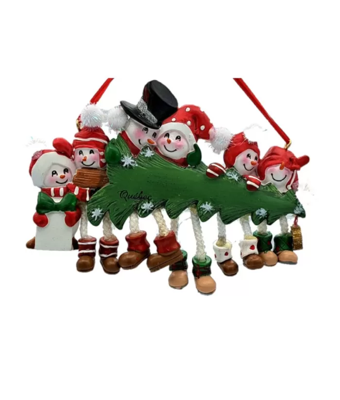 Boutique de Noël Santa'S Workshop*Ornament, The Snowtree Family With Xmas Tree