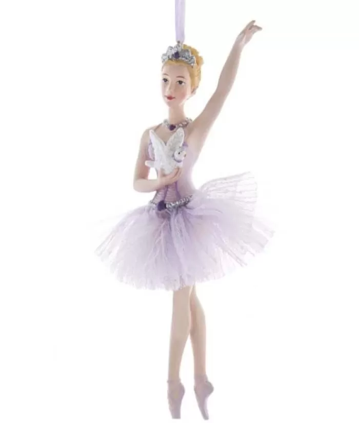 Fashion Ornament, Tip Toe Ballerina In Purple Fabric Tutu. La Vie En Rose