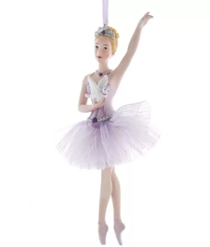 Boutique de Noël Family & Friends*Ornament, Tip Toe Ballerina In Purple Fabric Tutu.