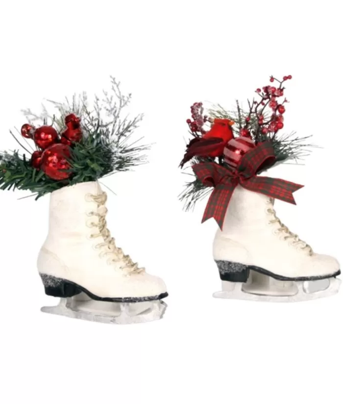 Boutique de Noël Winter Wonderland*Ornament, White Skate, With Cardinal