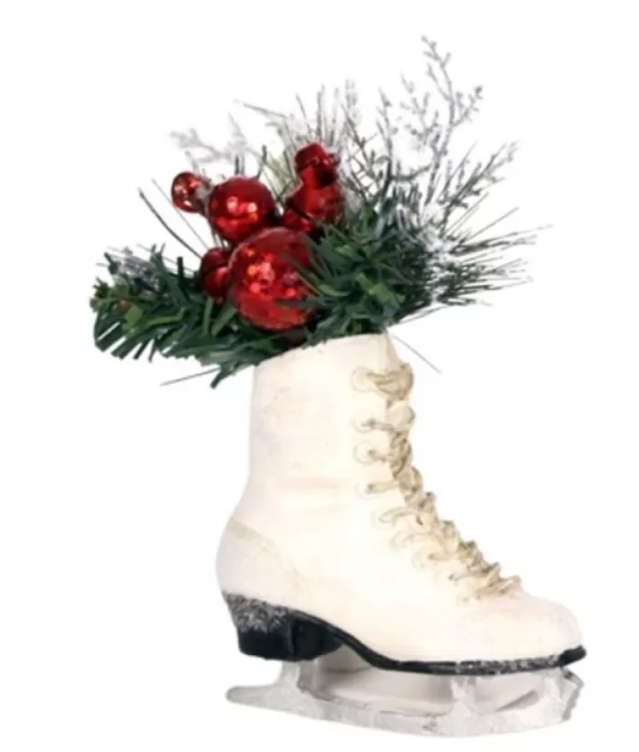 Boutique de Noël Winter Wonderland*Ornament, White Skate, With Cardinal