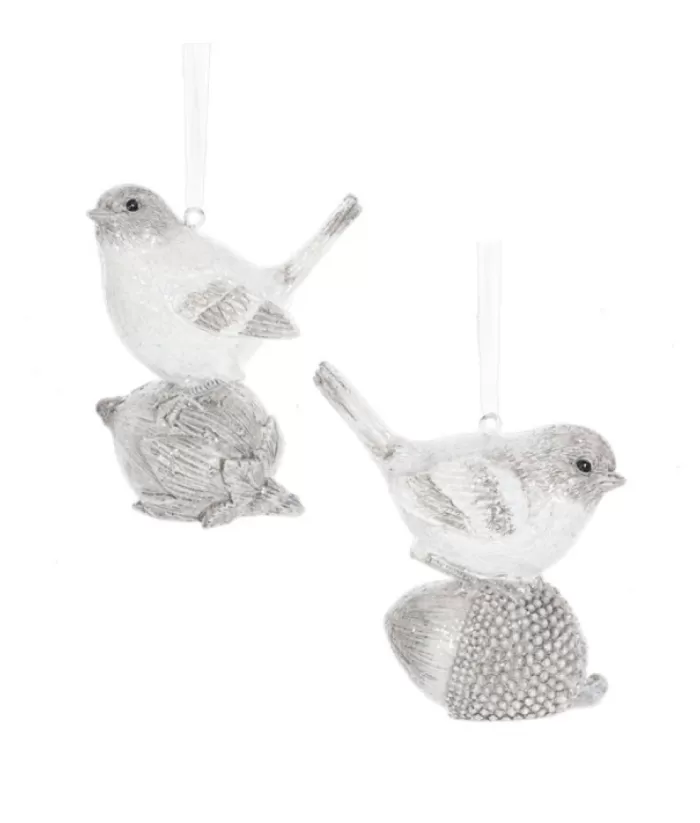 Boutique de Noël Birds & Owls*Ornament, Winter Bird With Acorn, Contemporary Styling