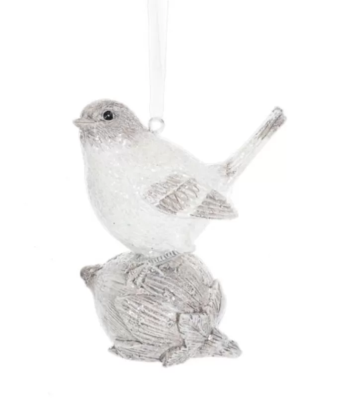 Outlet Ornament, Winter Bird With Nut, Contemporary Styling Animals