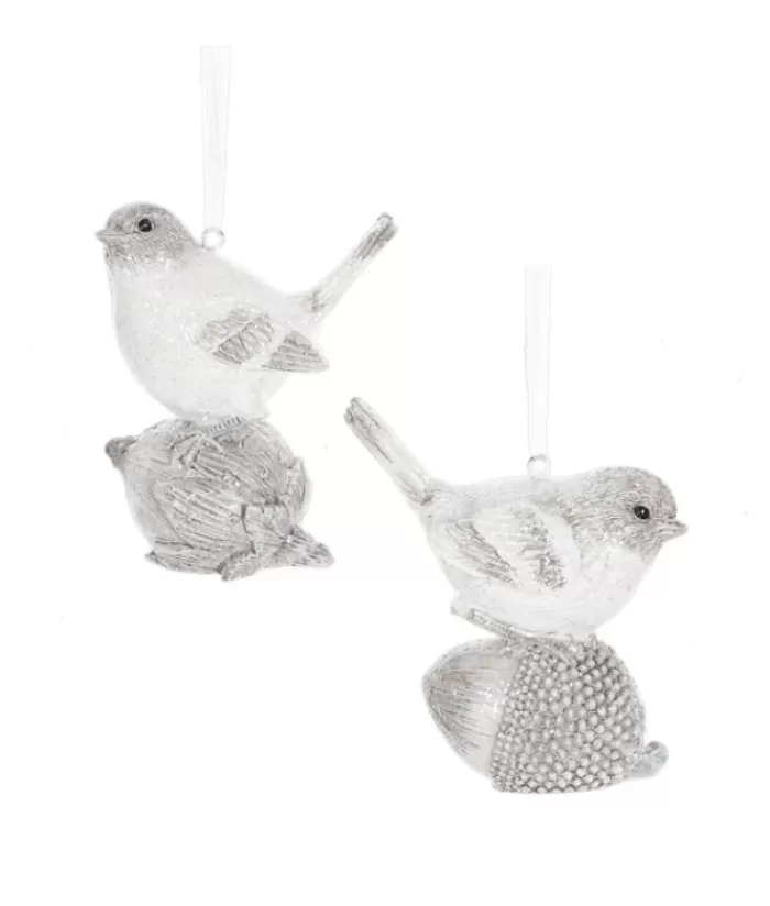 Outlet Ornament, Winter Bird With Nut, Contemporary Styling Animals