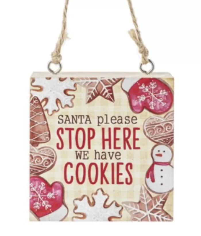 Boutique de Noël Family & Friends*Ornament With "Santa Stop Here" Message