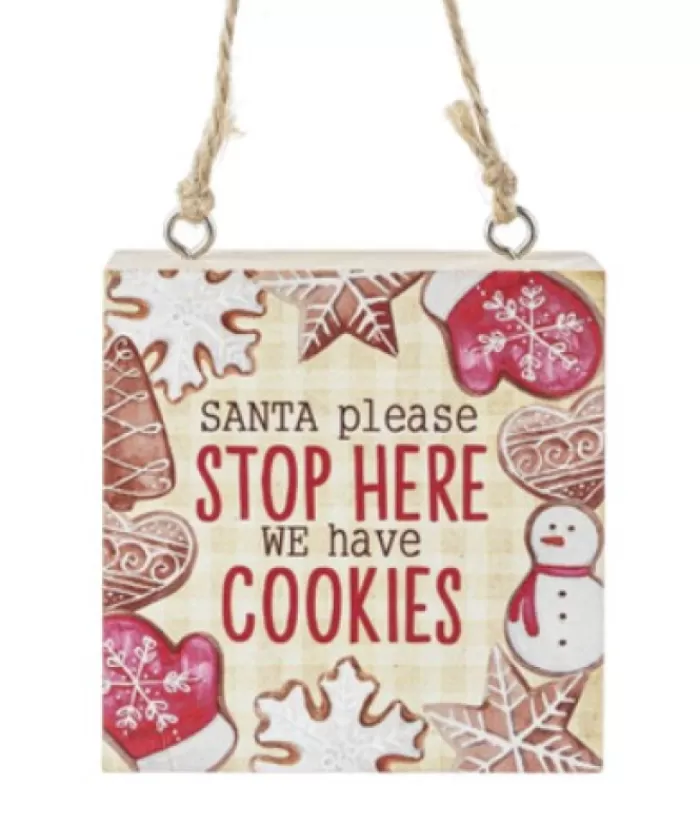 Hot Ornament With "Santa Stop Here" Message Family & Friends