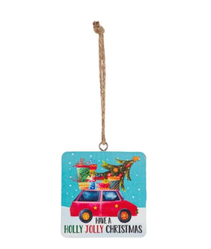 Best Ornament, Wooden Plaque, With Message "Have A Holly Jolly Christmas" Family & Friends