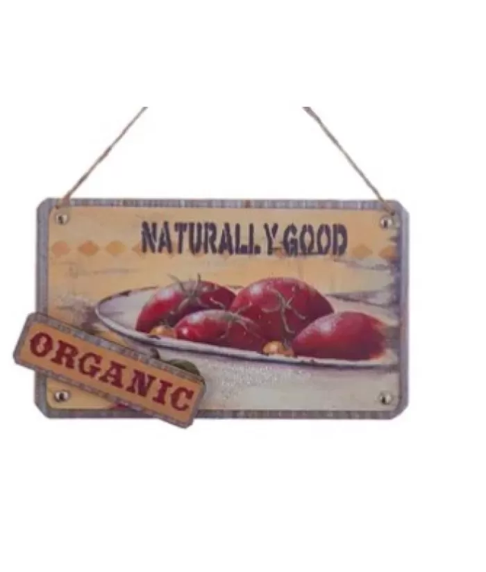 Clearance Ornament, Wooden Sign Organic Food Foody & Drinks