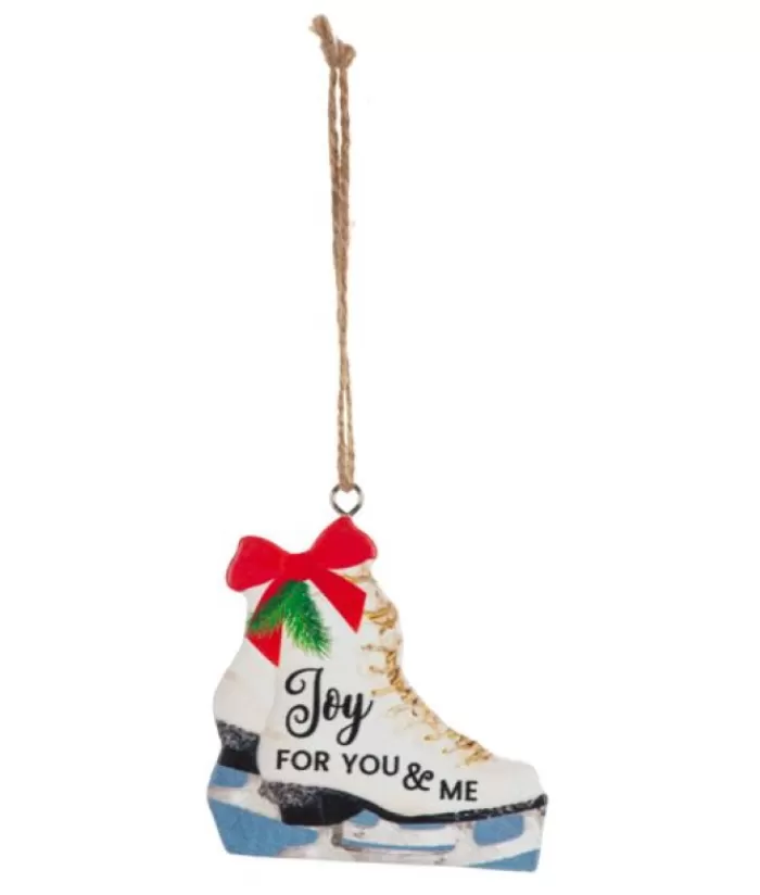 Best Ornament, Wooden Skate, With Message "Joy, For Me And You" Family & Friends
