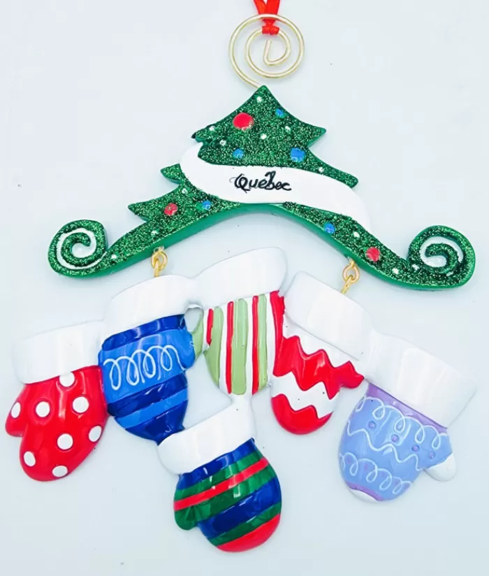 Cheap Ornament, Xmas Tree With 6 Mittens Miscellaneous