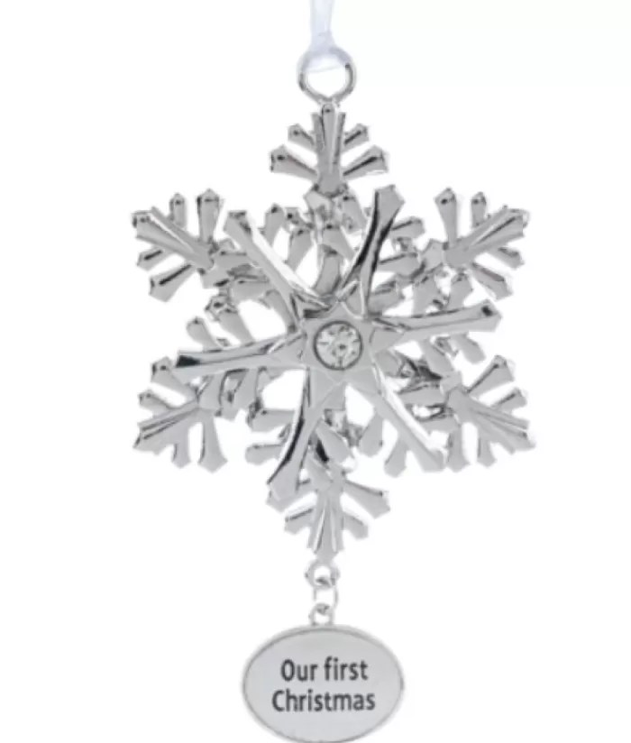 New Ornament, Zinc, Snowflake 1St Xmas First Christmas