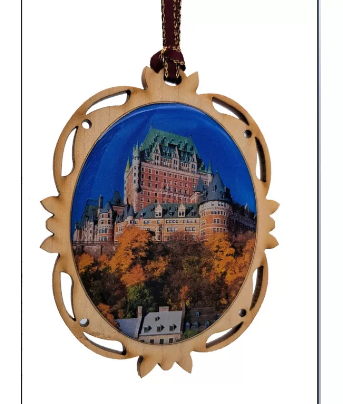 Clearance Ornement, Le Chateau, Wood, Souvenir Of Quebec Souvenirs Ornaments