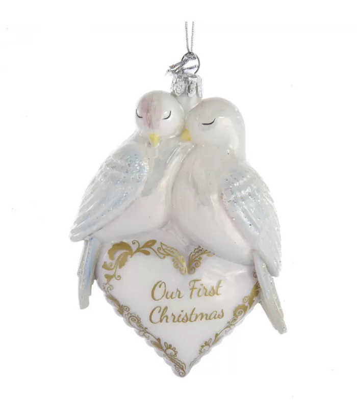 Hot Our 1St Christmas Doves Glass Ornament Sweet Sentiments