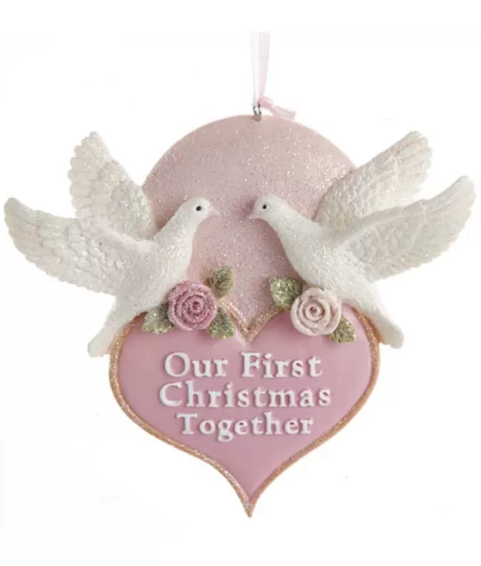 Boutique de Noël Family & Friends*Our First Christmas Together'' Heart With Doves Ornament