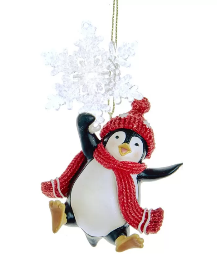 Hot Penguin With Snowflake Ornament Snowflakes & Stars